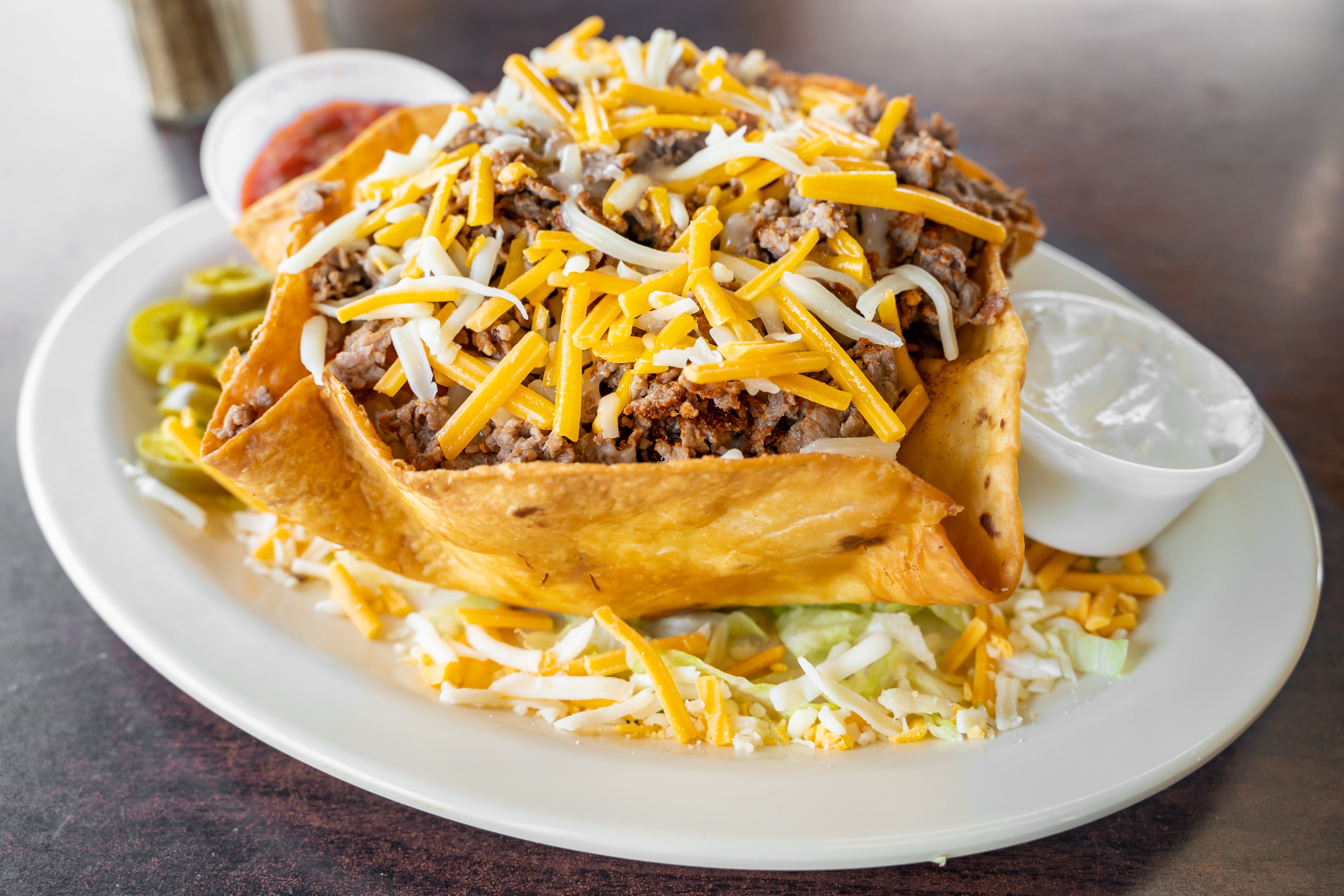 Order Taco Salad - Salad food online from Steak Out store, Sewell on bringmethat.com