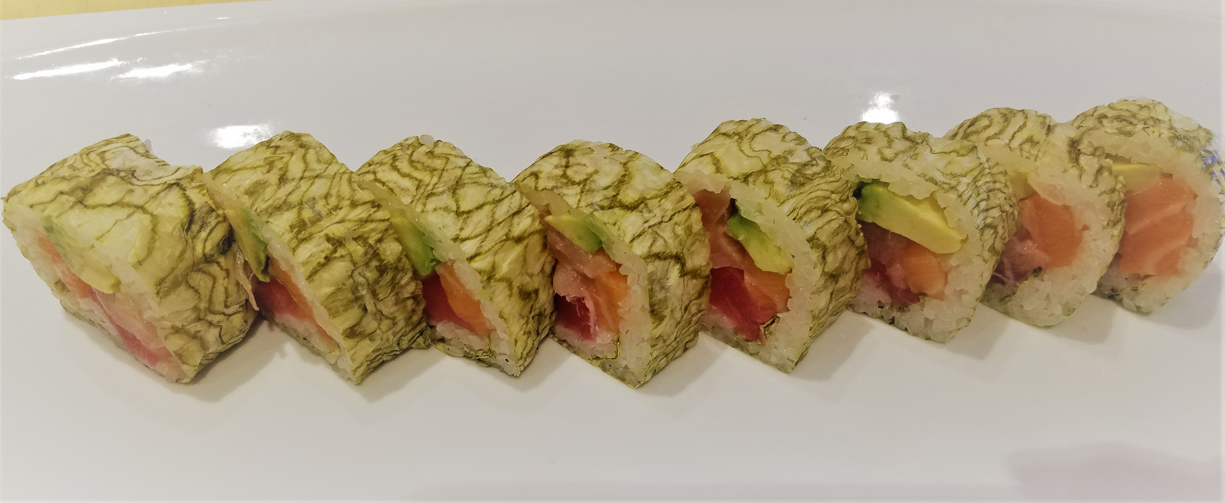 Order Sky Fall Roll (8pcs) food online from Rainbow Sushi store, Germantown on bringmethat.com