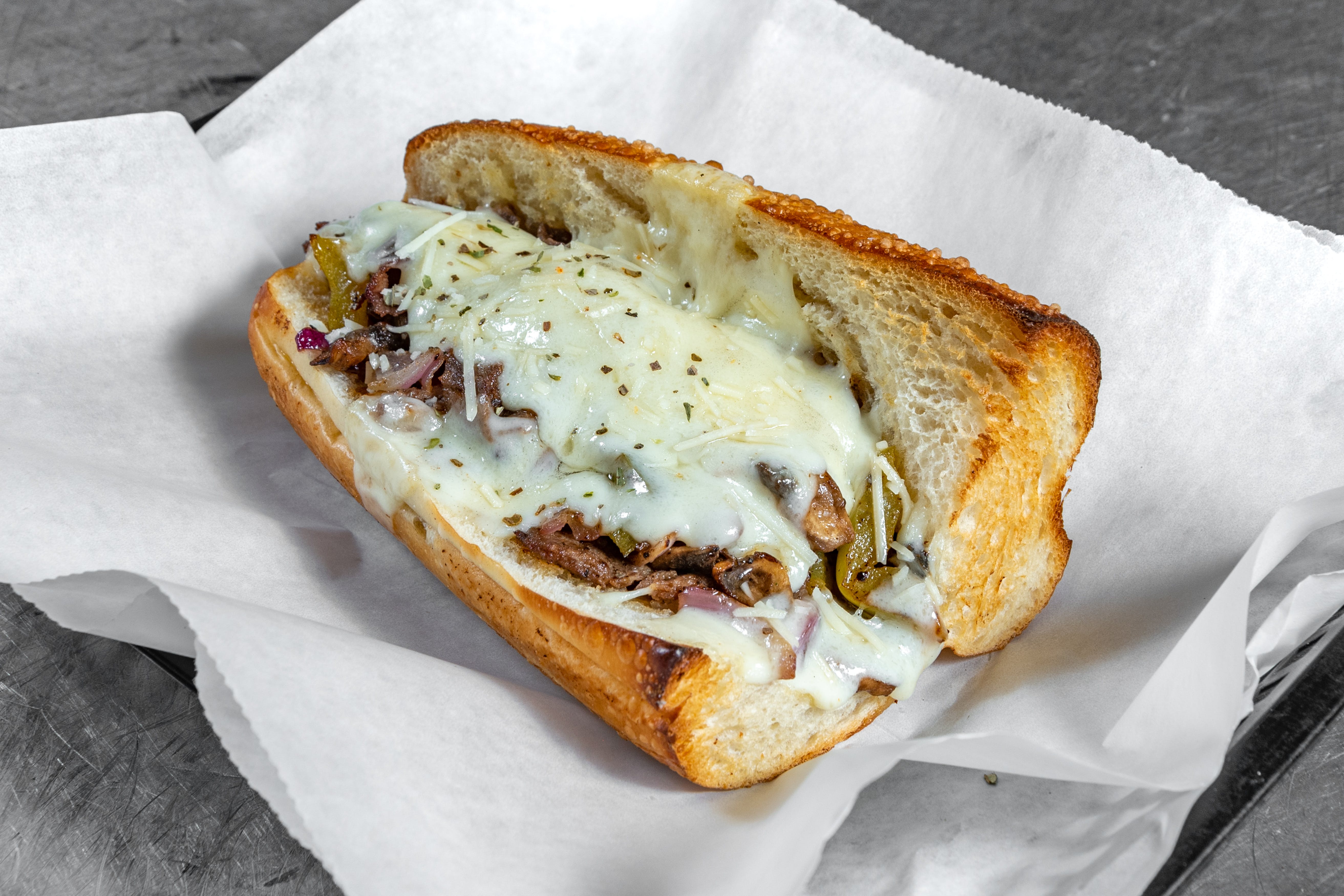 Order Philly Cheesesteak Sub - 6" food online from Goodfella Pizza store, Los Lunas on bringmethat.com