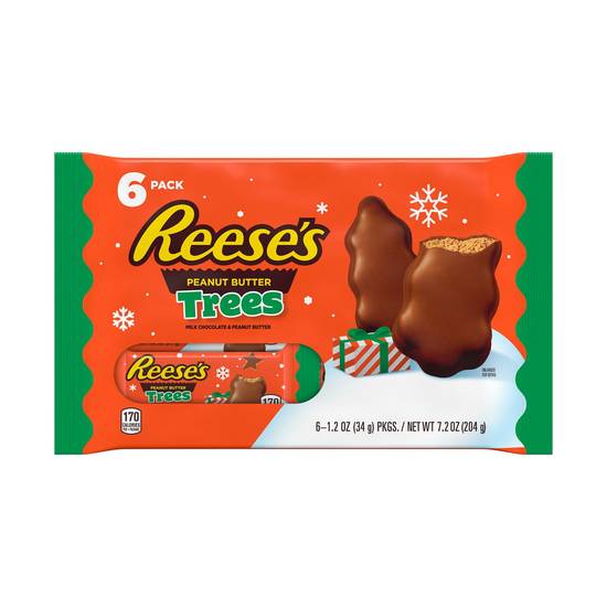 Order REESE'S Milk Chocolate Peanut Butter Trees Candy, Christmas, 1.2 oz, Packs (6 Count) food online from CVS store, LANCASTER on bringmethat.com