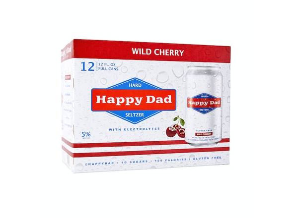Order Happy Dad Hard Seltzer Wild Cherry - 12x 12oz Cans food online from Sky Liquors store, Chicago on bringmethat.com