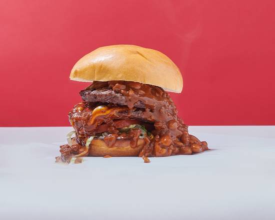 Order Double Chili Cheeseburger food online from Smokehouse store, Berkeley on bringmethat.com
