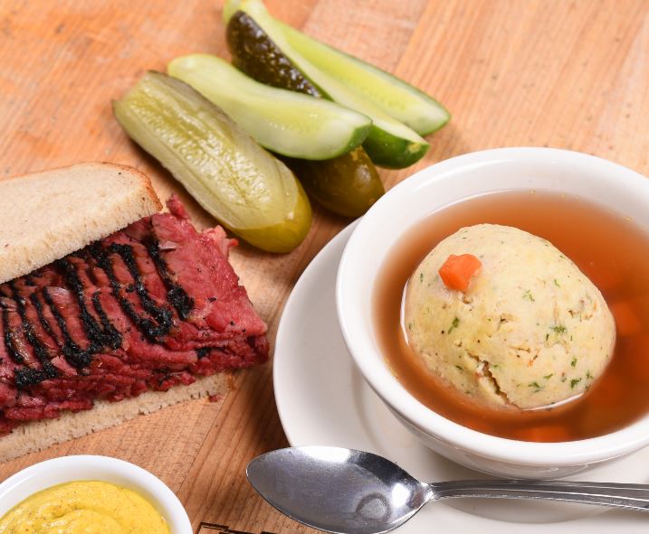 Order 1/2 Sandwich with Matzo Ball Soup food online from Katz's delicatessen store, New York on bringmethat.com