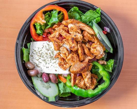 Order Greek Salad with Pita Bread & Gyro food online from Everest Burgers store, Santa Clarita on bringmethat.com