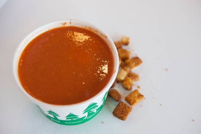 Order Becca's Tomato Soup - cup food online from Grilled Cheese Mania store, Harrisonburg on bringmethat.com