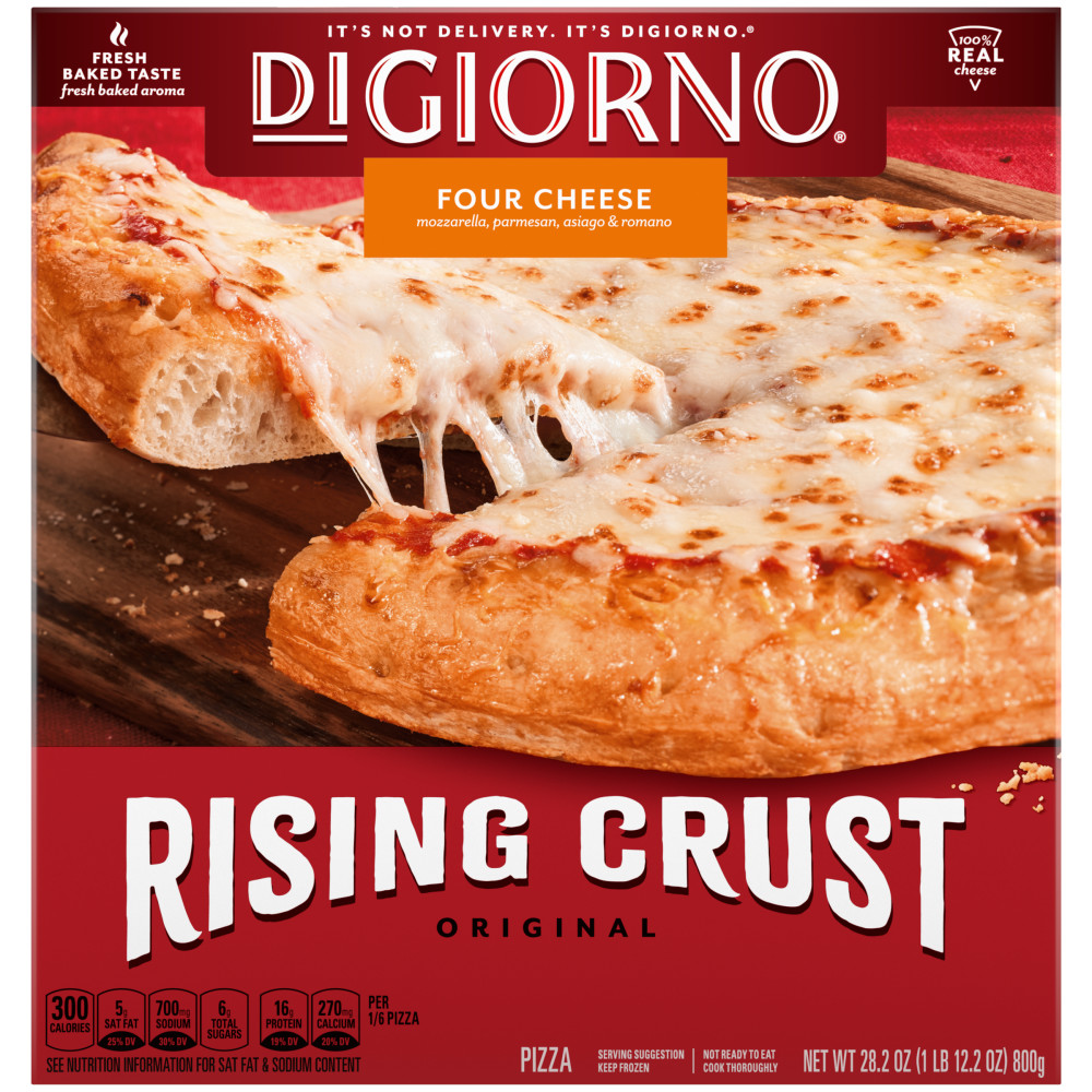 Order DiGiorno Four Cheese Rising Crust Original Frozen 12 Inch Pizza - 28.2 oz food online from Rite Aid store, PAULSBORO on bringmethat.com