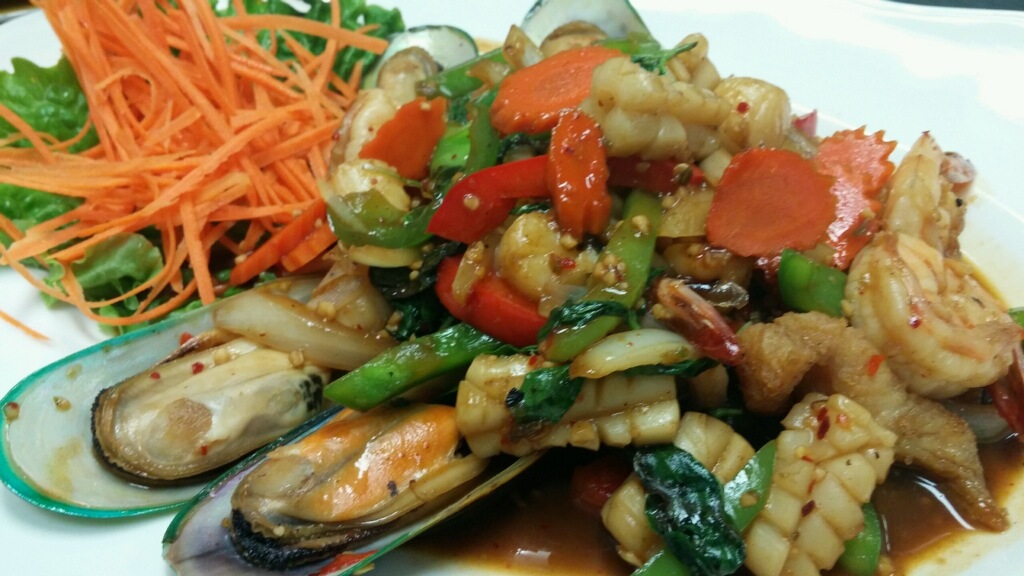 Order Spicy Seafood with Basil Leaves food online from Thailand Restaurant store, Beaverton on bringmethat.com