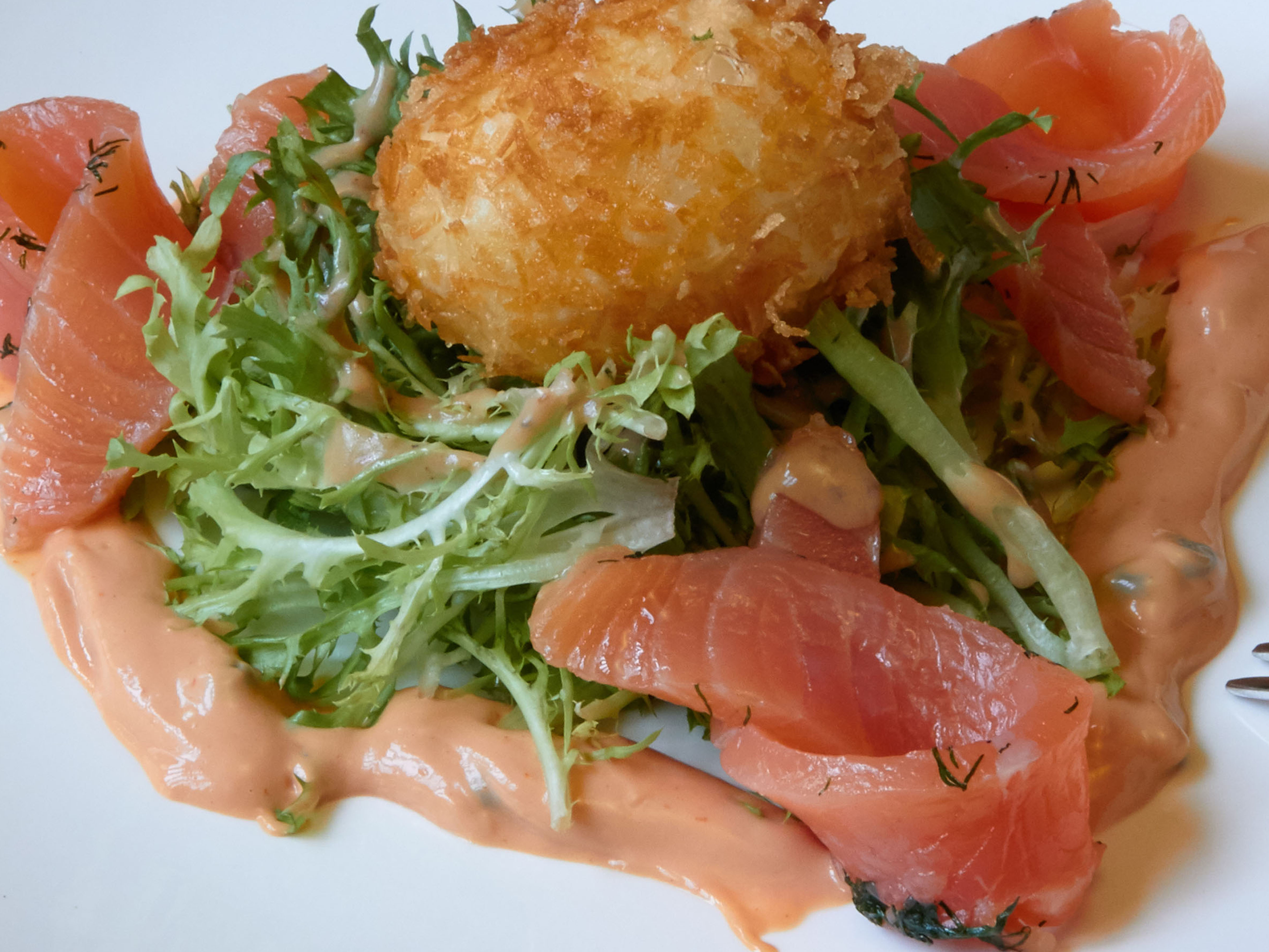 Order House Cured Salmon Salad food online from AOC East store, New York on bringmethat.com