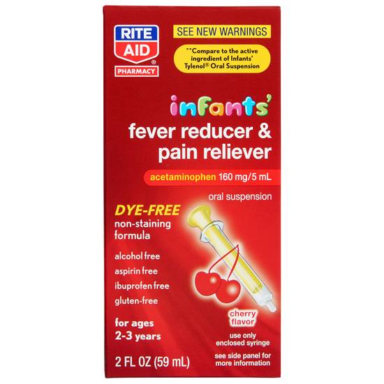 Order Rite Aid Infants' Fever Reducer & Pain Reliever Oral Suspension Cherry (2 oz) food online from Rite Aid store, Ashtabula on bringmethat.com