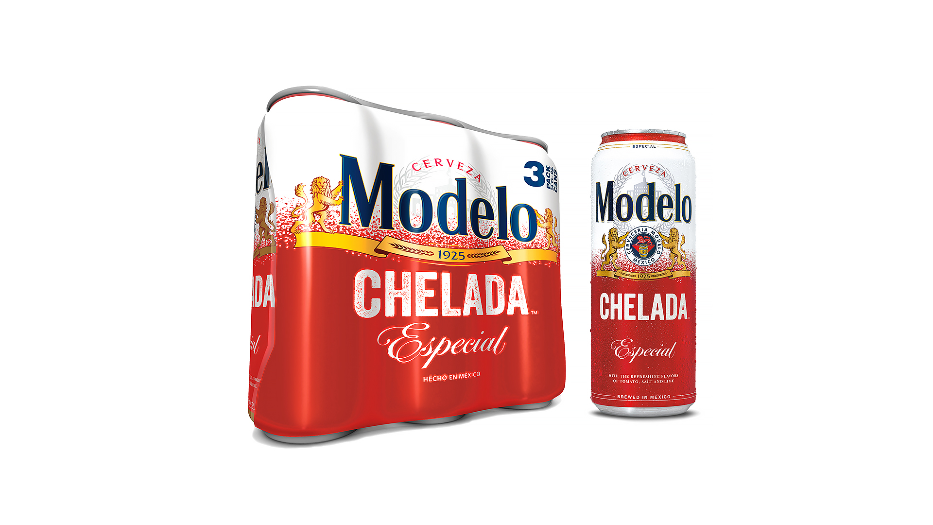 Order Modelo Especial - Chelada (3 pack) food online from Pink Dot store, Santa Barbara on bringmethat.com