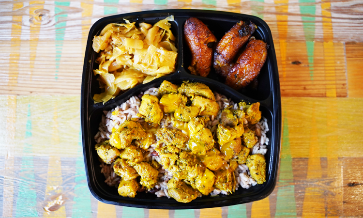 Order CURRY CHICKEN BOX food online from Irie Jamaican Kitchen store, Cleveland on bringmethat.com