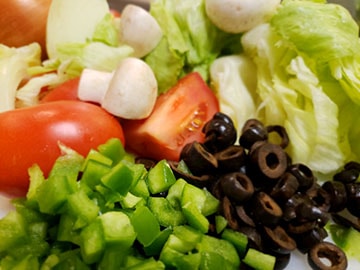 Order Small Vegetarian Salad food online from Uncle John Pizza store, Grand Prairie on bringmethat.com