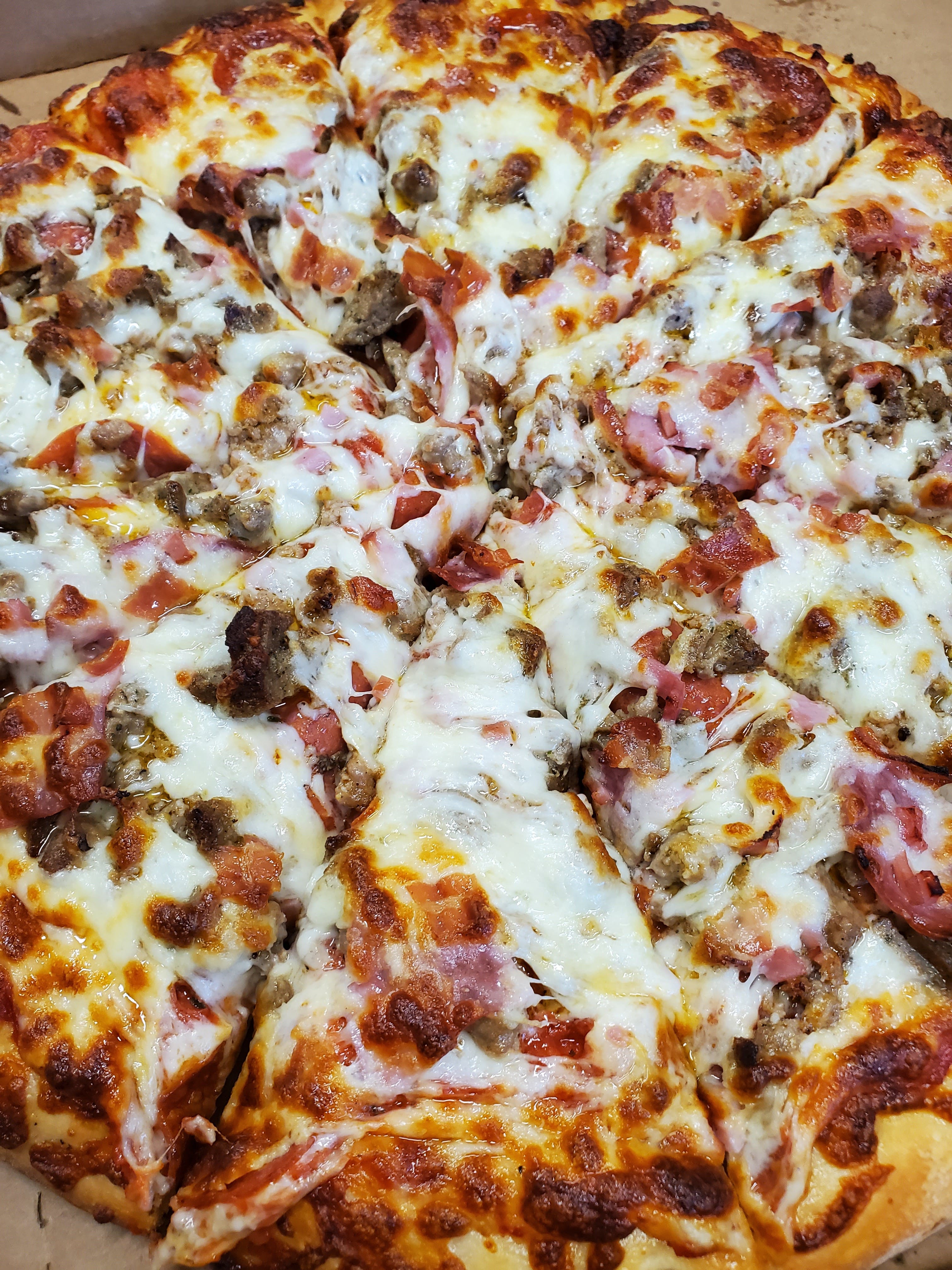 Order Meat Lovers Pizza - 8" (Serves 1 Person) food online from Catalano's Pizza store, Long Beach on bringmethat.com