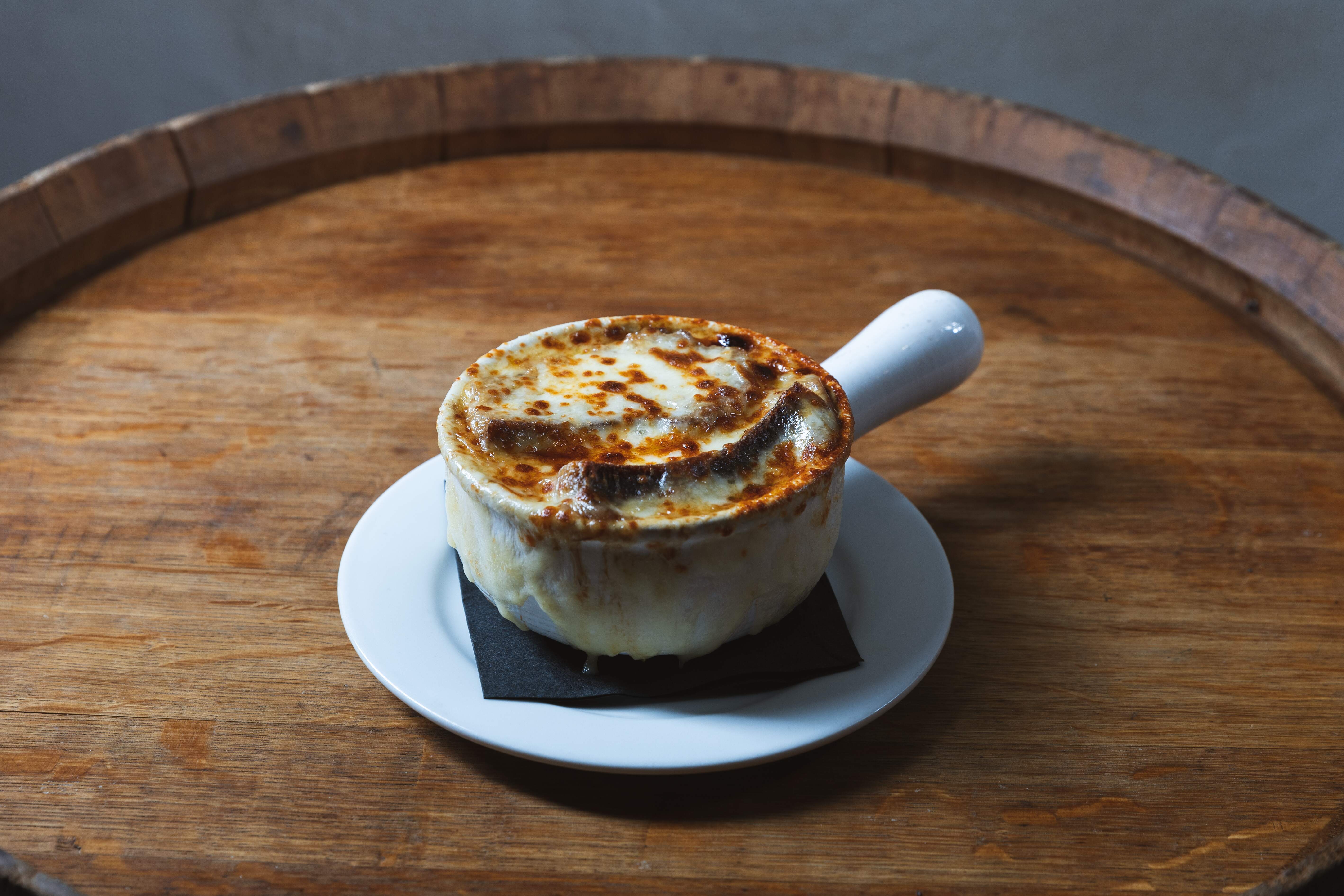 Order French Onion Soup Dinner food online from Teddy & The Bully Bar store, Washington on bringmethat.com