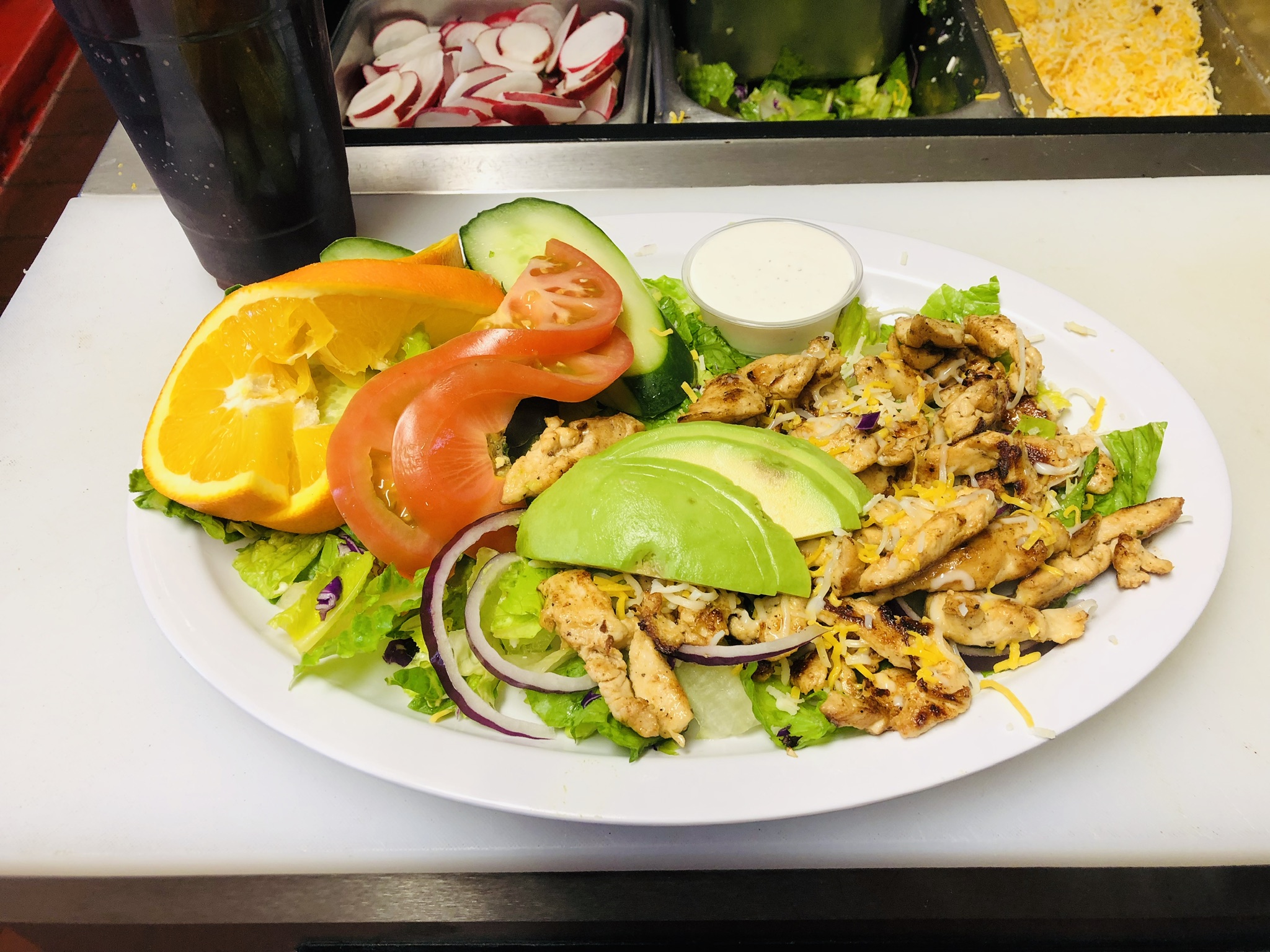 Order Chicken Salad food online from Armando Mexican Food store, Oceanside on bringmethat.com