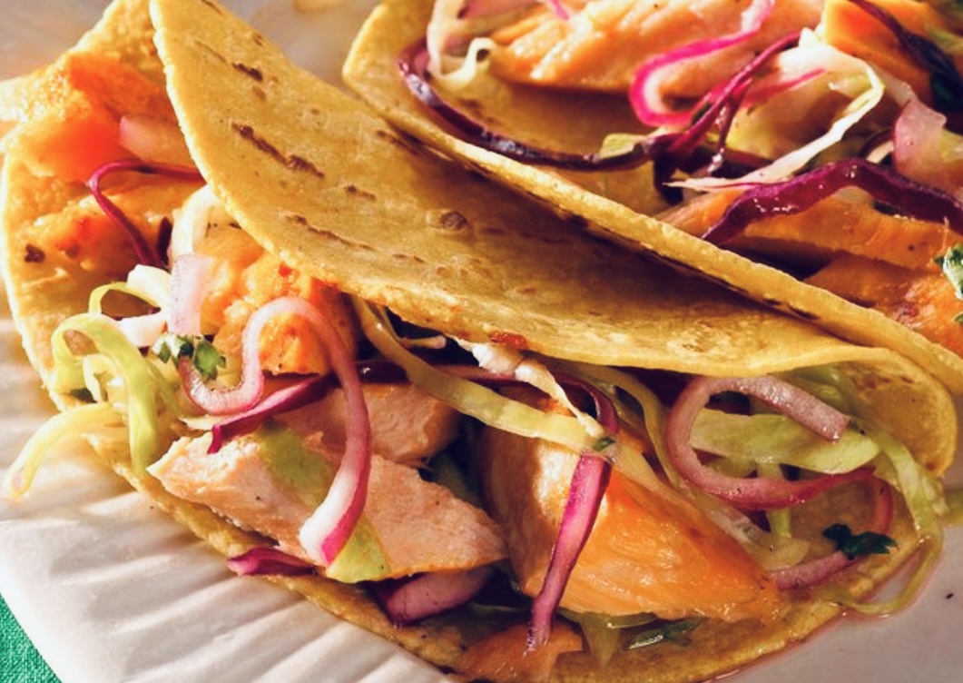Order Chipotle Salmon Tacos (2) food online from Good health cafe store, New York on bringmethat.com