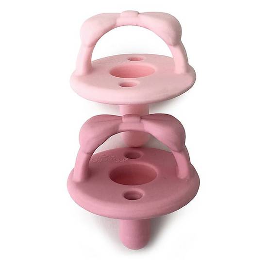Order Itzy Ritzy® Sweetie Soother™ 2-Pack Silicone Pacifier in Pink Bow food online from Bed Bath & Beyond store, Lancaster on bringmethat.com