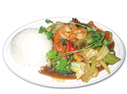 Order 40. Stir Fried with Steam Rice food online from Pho Long Beach store, Long Beach on bringmethat.com