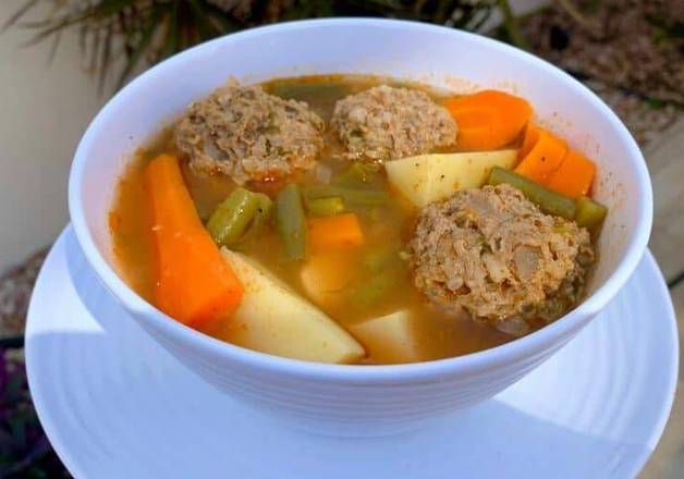 Order Albondigas meat balls soup  food online from Yesenias Mexican Food store, San Diego on bringmethat.com