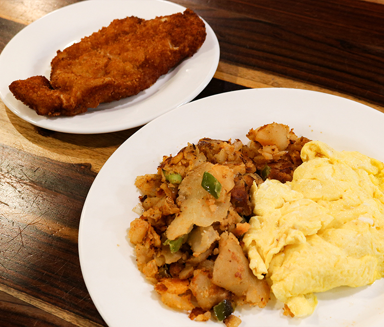 Order 3 Eggs with Chicken Cutlet food online from Silver Spoon Diner store, Queens on bringmethat.com
