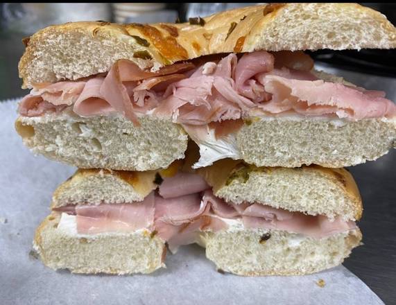Order Ham and cream cheese bagel food online from Hub Market & Deli store, San Diego on bringmethat.com
