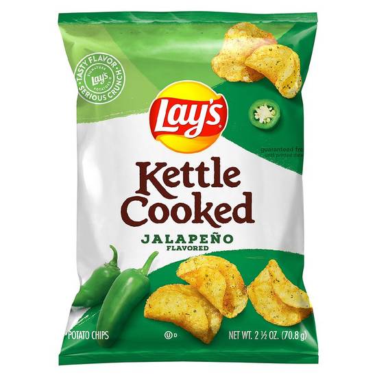 Order Lay's Kettle Cooked Potato Chips Jalapeno food online from Lone Star store, Sherman on bringmethat.com