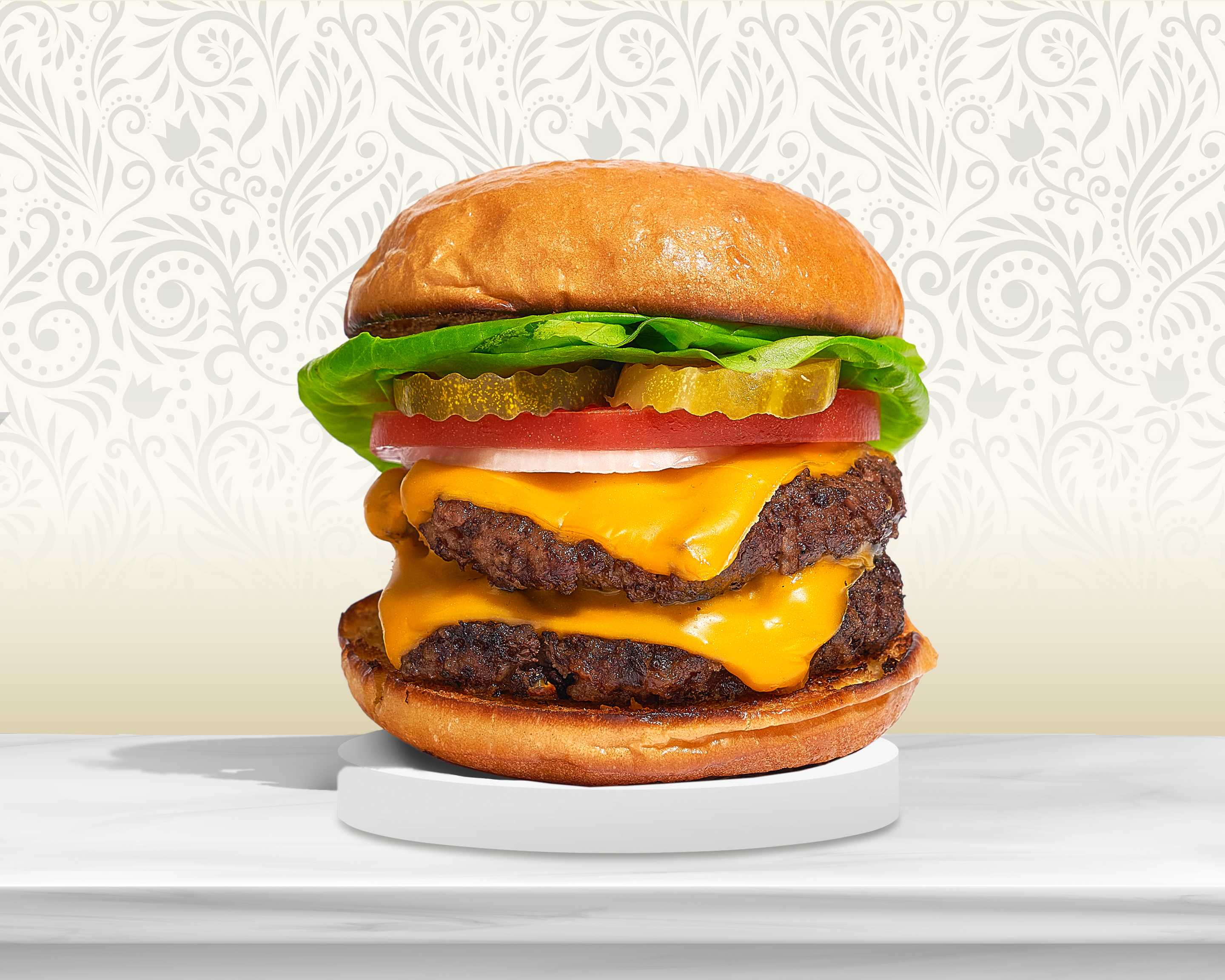 Order Double Trouble Burger food online from Vegan Cravings store, Long Beach on bringmethat.com