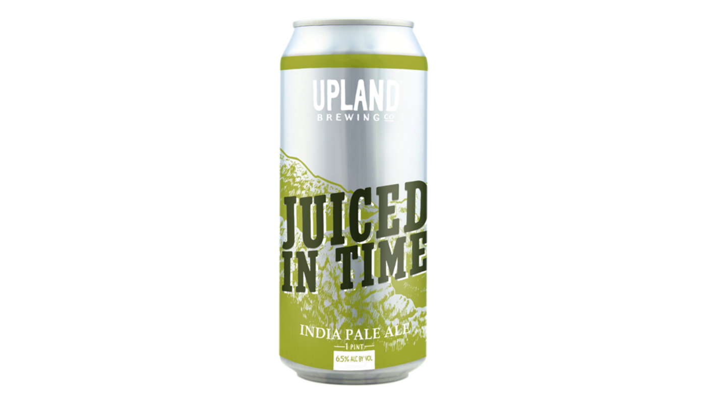 Order Upland Juiced In Time Ale 4 Pack 16 oz Cans 6.5% ABV food online from Spikes Bottle Shop store, Chico on bringmethat.com