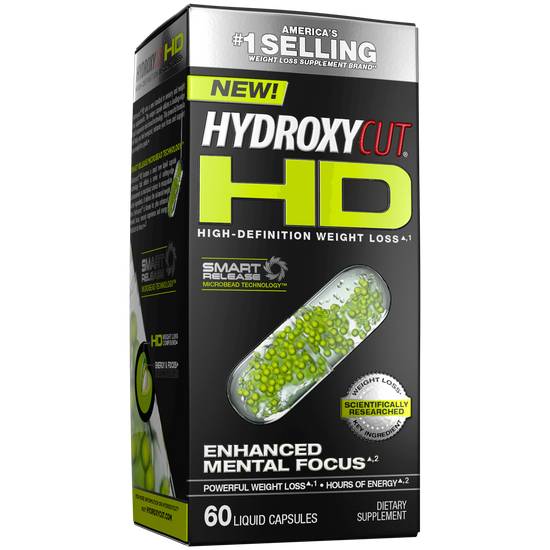 Order Hydroxycut HD Weight Loss Supplements Sustainable Smart Release Energy & Metabolism Booster (60 ct) food online from Rite Aid store, Mammoth Lakes on bringmethat.com