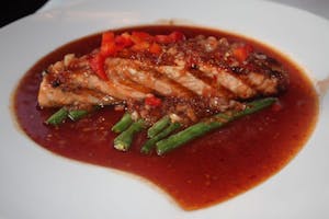 Order Spicy Merlot Salmon food online from Mint Leaf Cuisine store, Saratoga on bringmethat.com