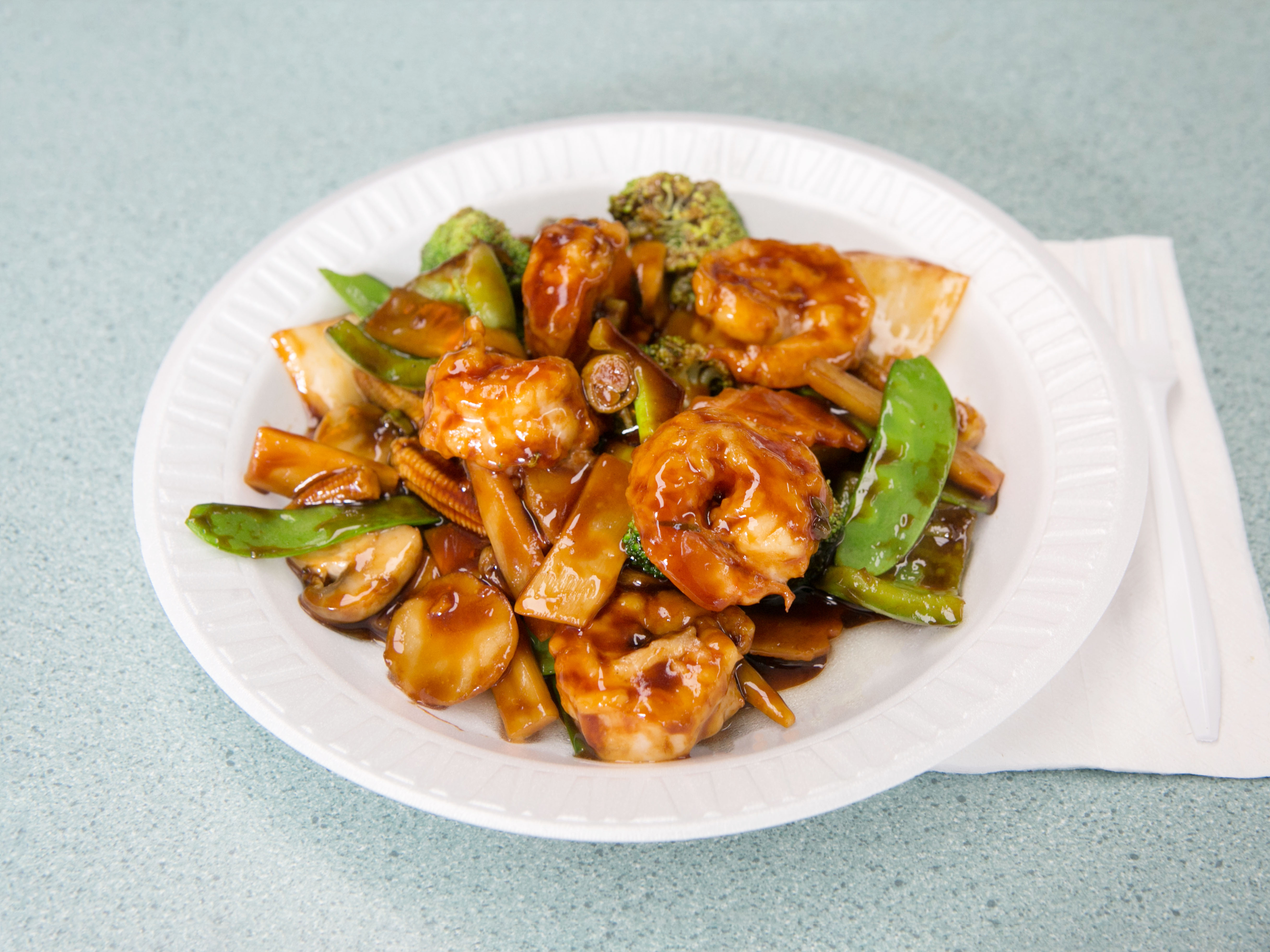 Order 106. Shrimp with Mixed Vegetables 什菜蝦 food online from Blessings II Go store, New Haven on bringmethat.com
