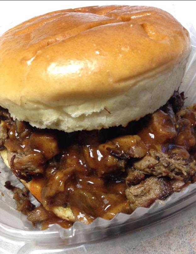 Order Smoked Pulled Pork Sandwich food online from Hardy Bbq Smokehouse store, Bowie on bringmethat.com