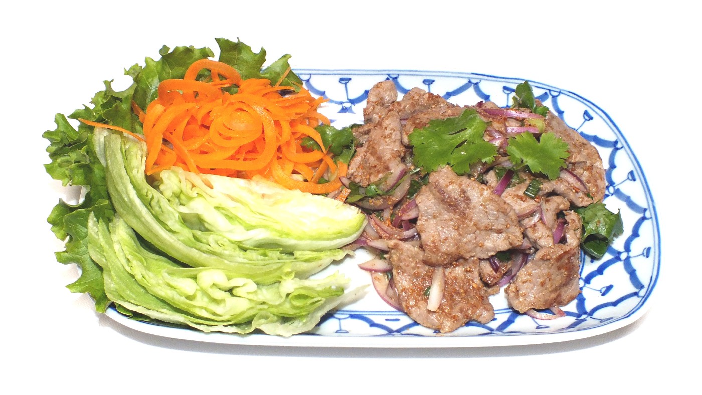 Order SL5. Nua Num Tok Salad food online from Ruang Thai Restaurant store, Plano on bringmethat.com