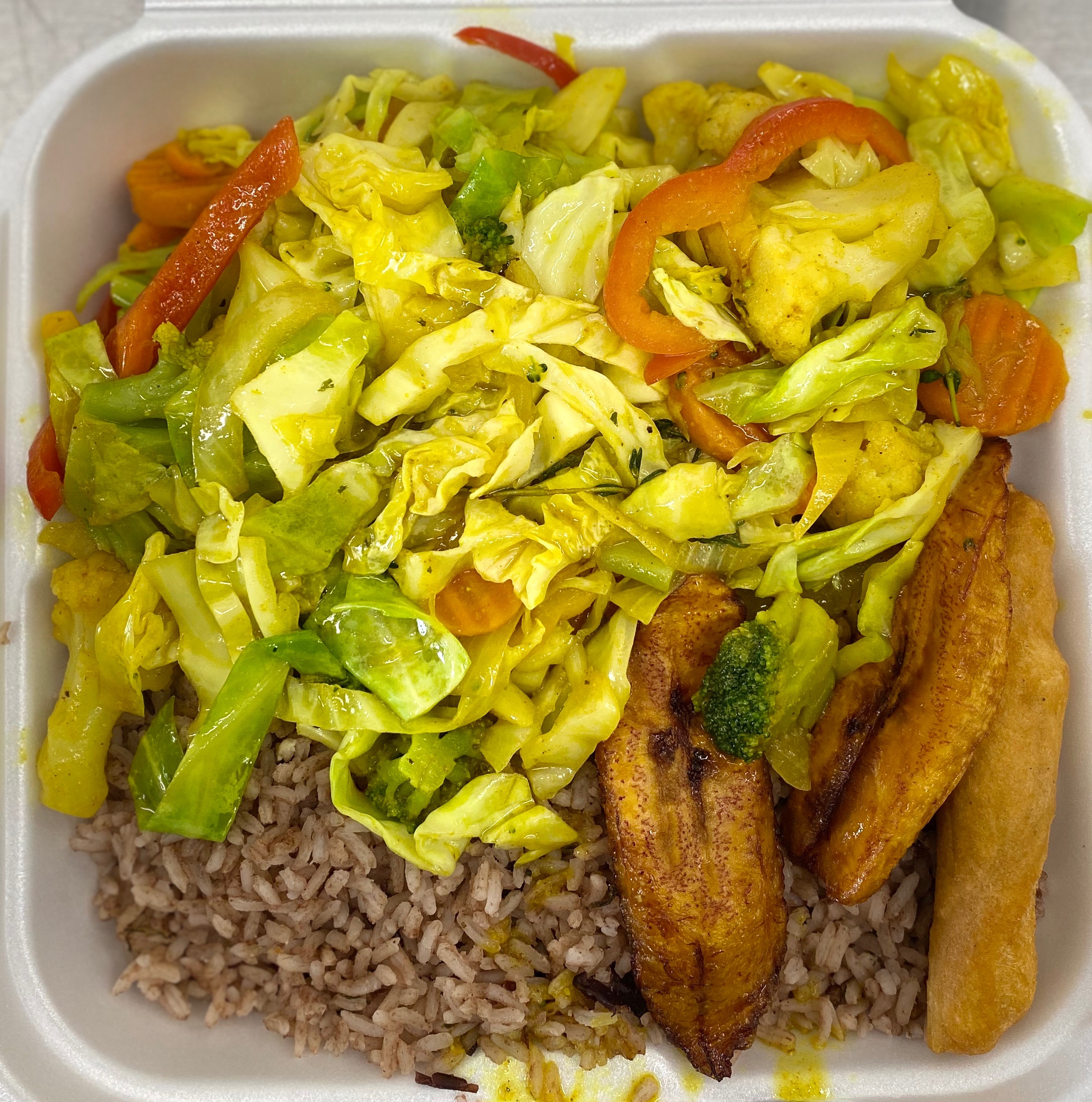 Order Veggie plate food online from One876 Caribbean Restaurant store, Chatsworth on bringmethat.com