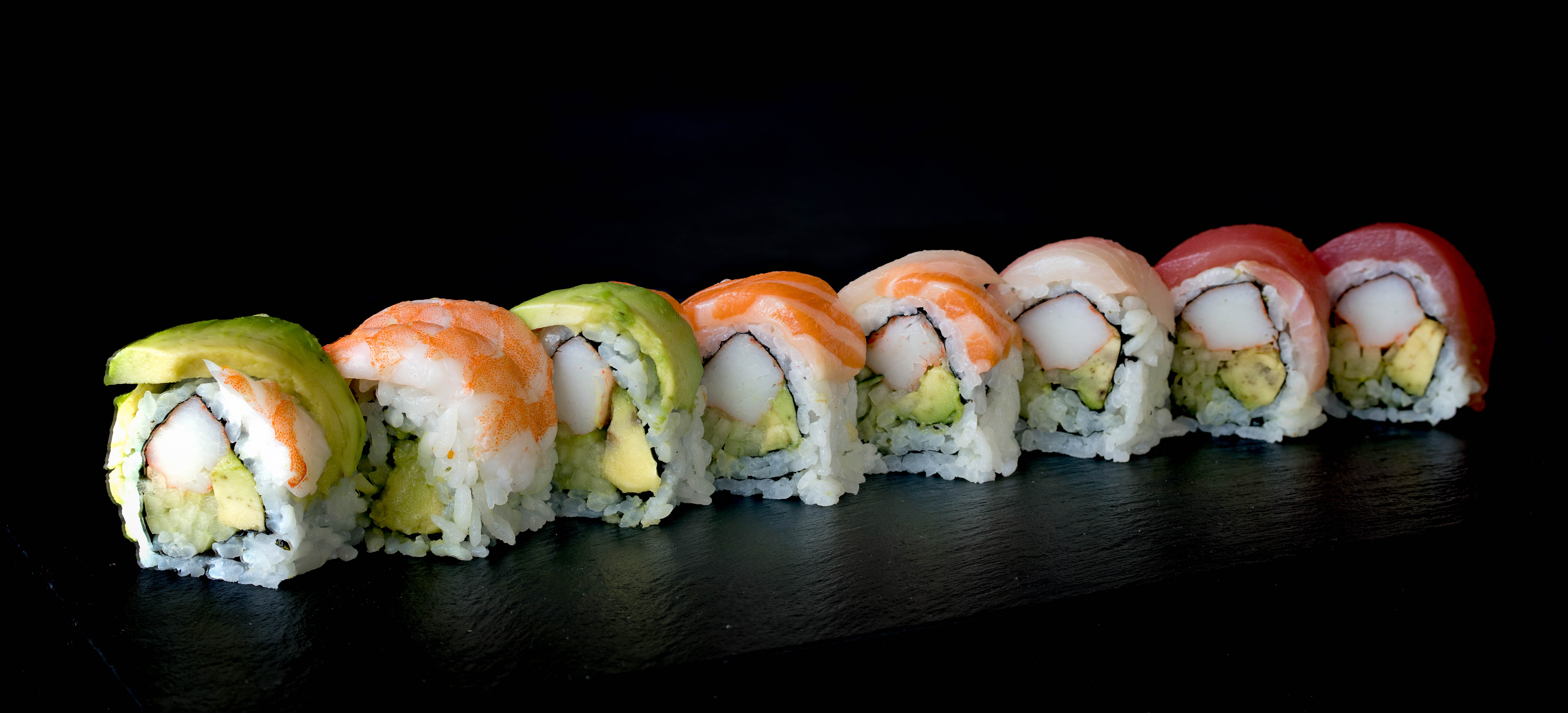 Order Rainbow Roll food online from Aiya Sushi & Ramen store, Dickinson on bringmethat.com