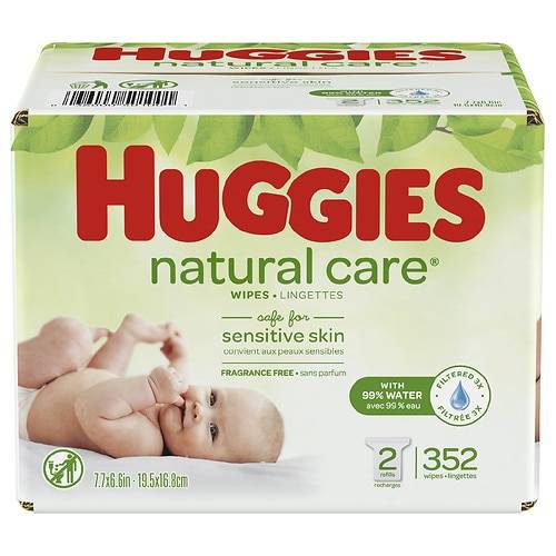 Order Huggies Natural Care Sensitive Baby Wipes Fragrance Free - 176.0 ea x 2 pack food online from Walgreens store, Stockton on bringmethat.com