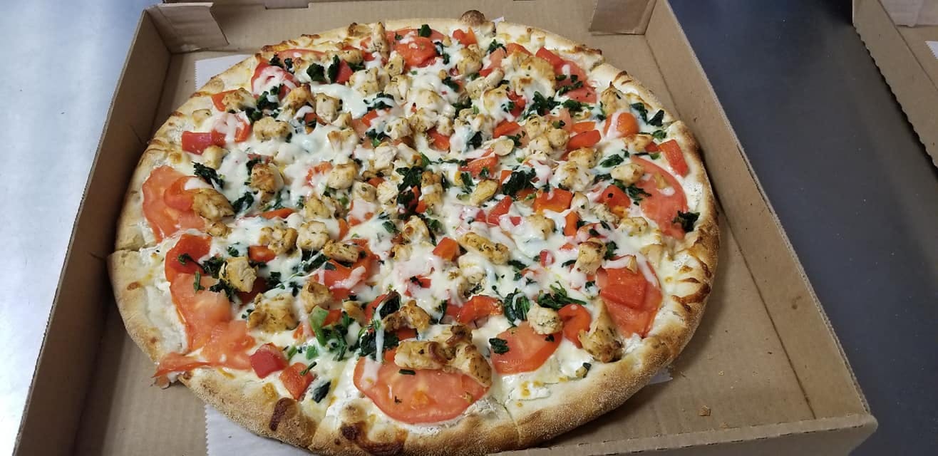 Order Pollo Chicken Pizza - Small 12'' (8 Slices) food online from Boston Road Pizza store, Springfield on bringmethat.com