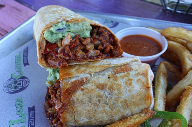 Order Burrito Al Pastor food online from Cantina Louie store, Asheville on bringmethat.com