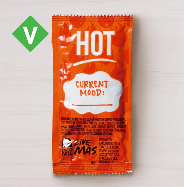 Order Hot Sauce Packet food online from Taco Bell store, Raleigh on bringmethat.com