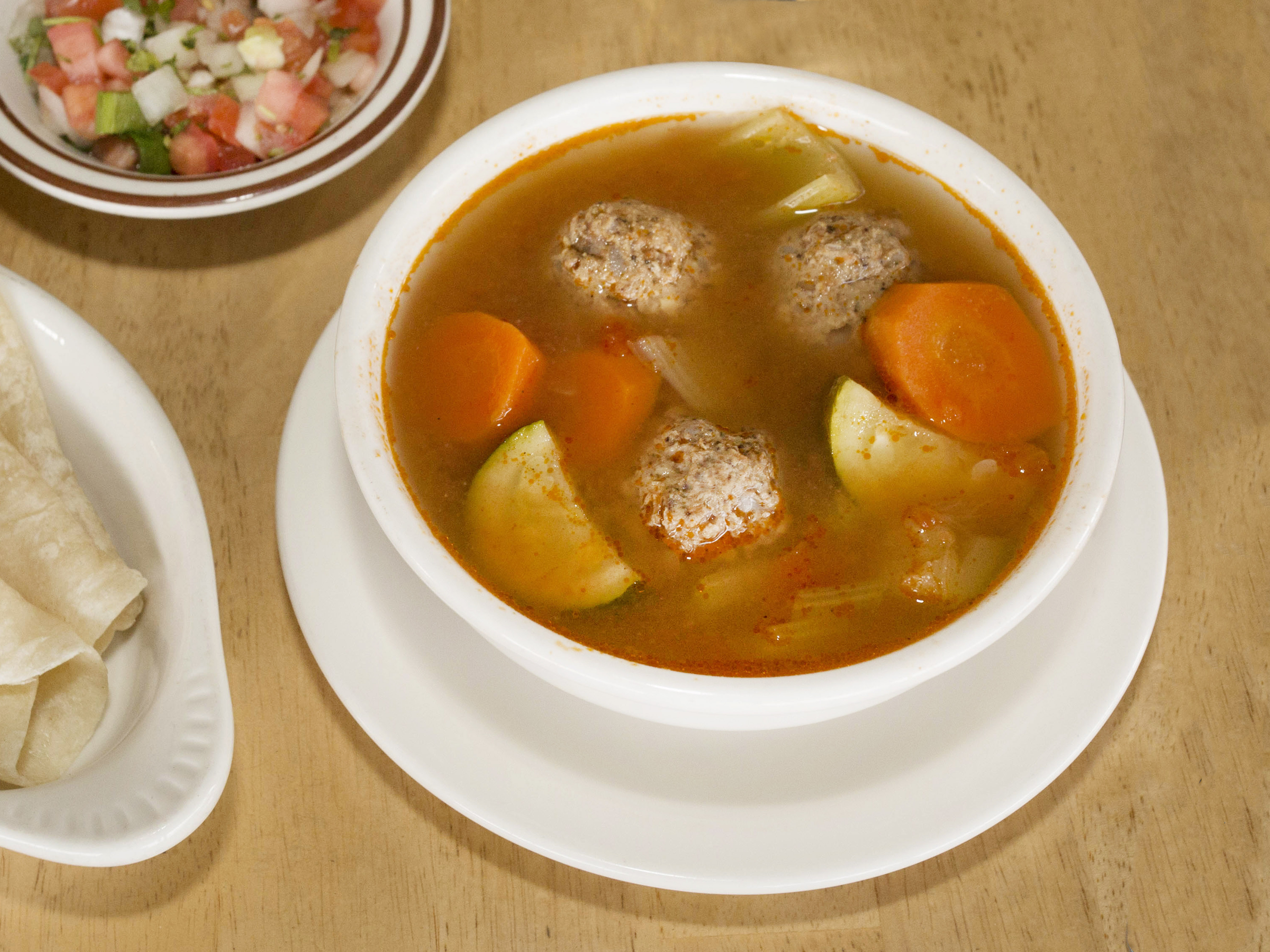 Order Albondigas Soup food online from Mi Ranchito store, La Verne on bringmethat.com