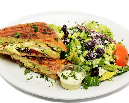 Order Grilled Chicken Panini food online from George's Greek Grill-Fig at 7th store, Los Angeles on bringmethat.com