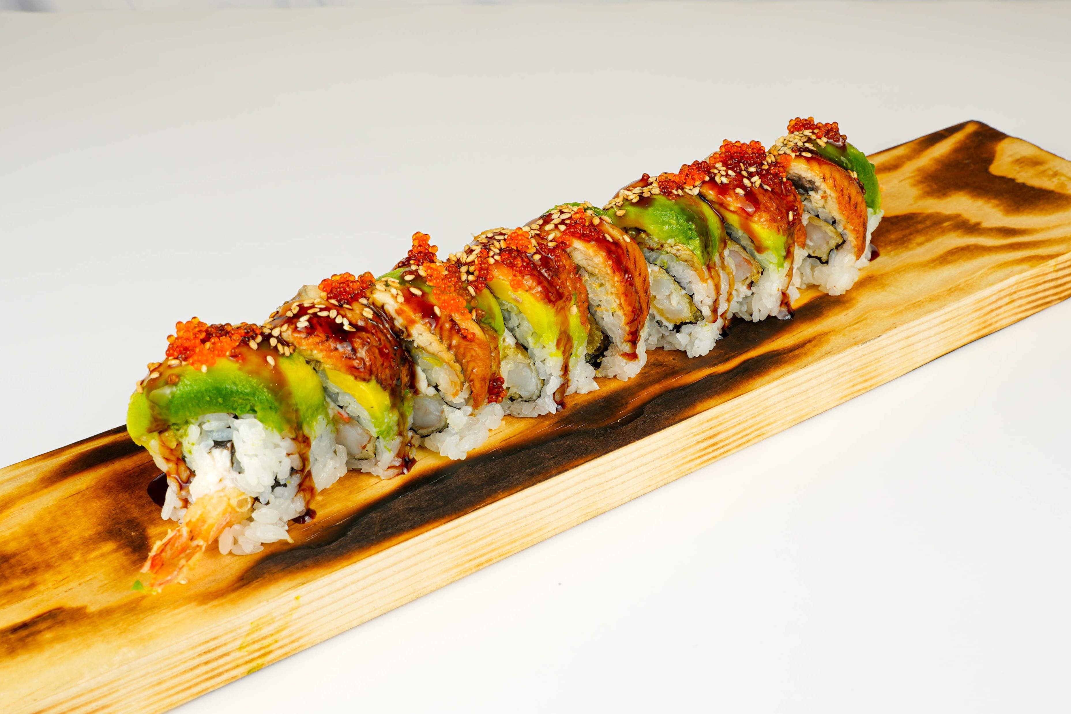 Order Dragon Roll food online from Otoko Sushi store, Redwood City on bringmethat.com