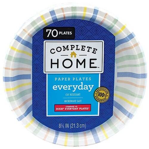 Order Complete Home Paper Plates Everyday 8 3/8" 8-3/8 in (21.3 cm) - 70.0 ea food online from Walgreens store, Draper on bringmethat.com