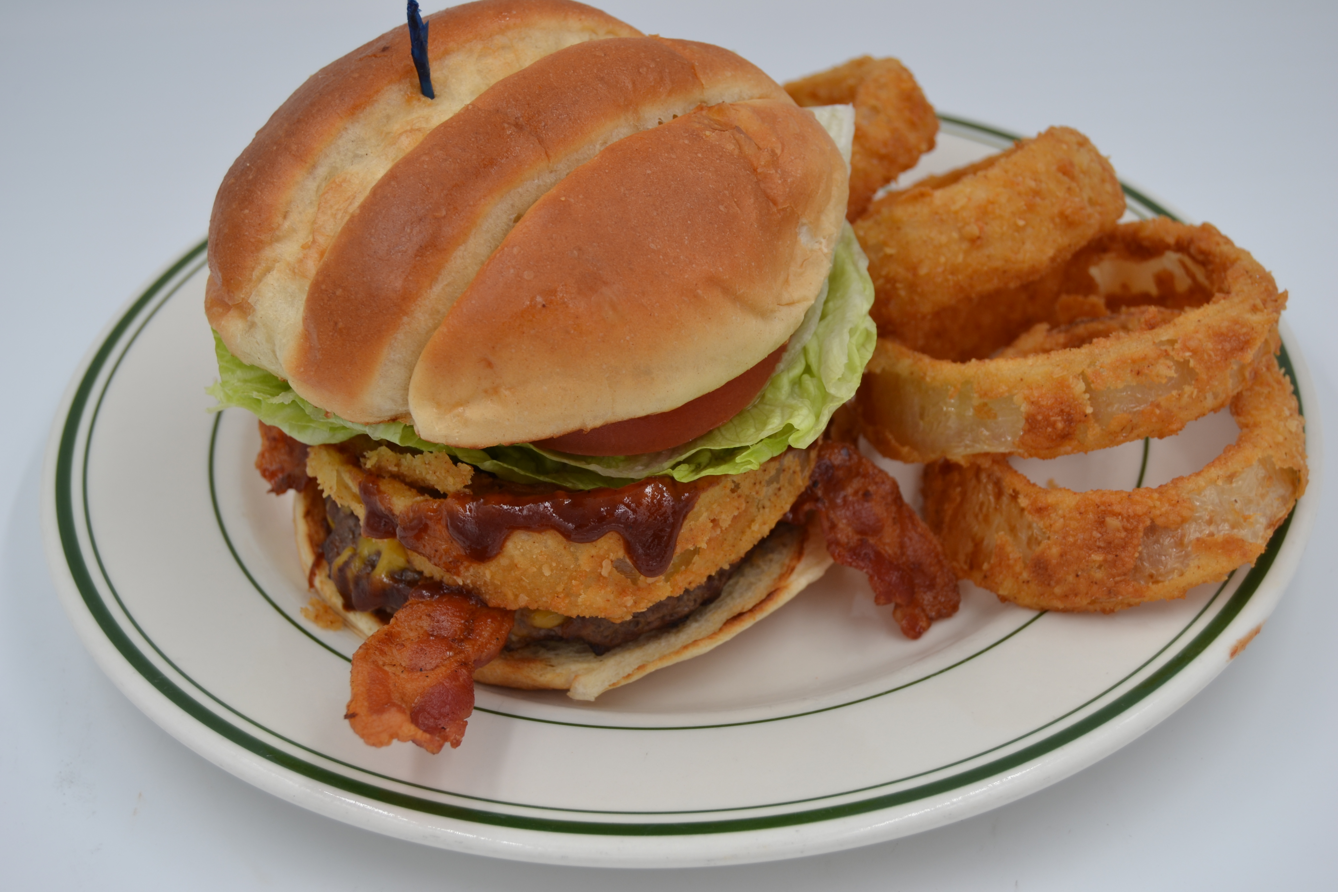 Order BBQ Western Burger food online from J & M store, Escondido on bringmethat.com