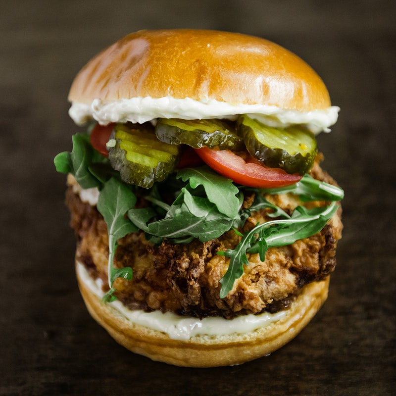 Order FRIED CHICKEN SANDWICH food online from Beauty & the Burger store, Omaha on bringmethat.com