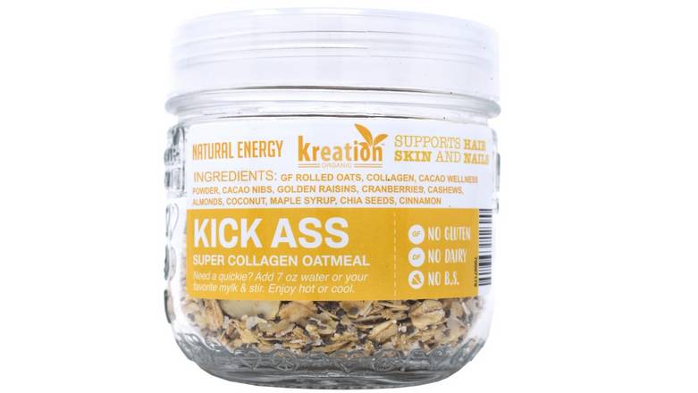 Order Kick Ass Super Collagen Oatmeal food online from Kreation store, Manhattan Beach on bringmethat.com