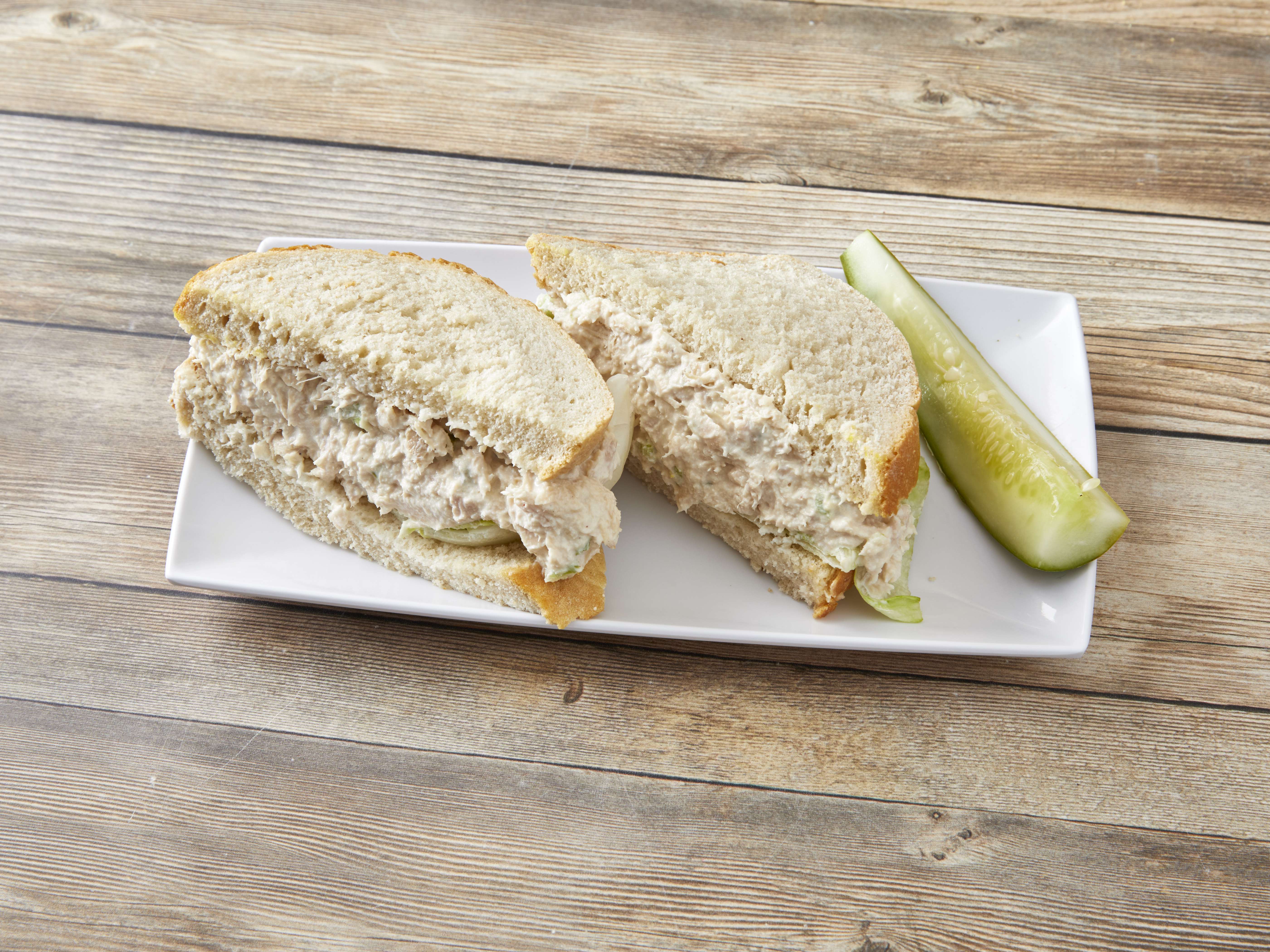 Order White Tuna Salad Sandwich food online from Bread Basket Deli store, Madison Heights on bringmethat.com
