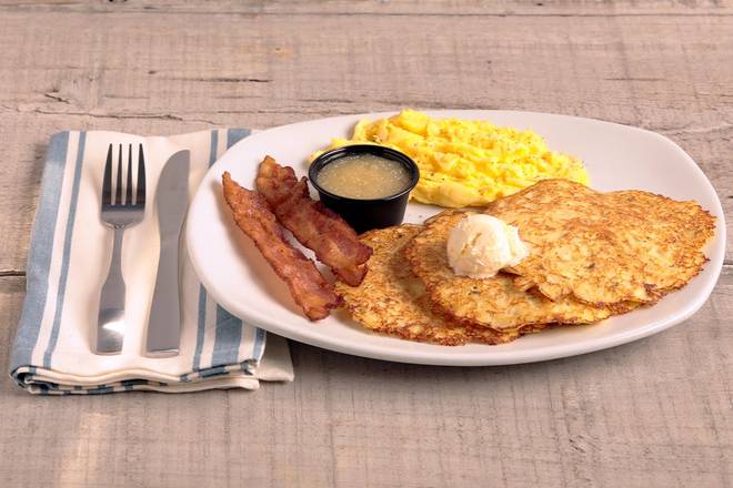 Order Potato Pancake Platter  food online from Bakery By Perkins store, Topeka on bringmethat.com