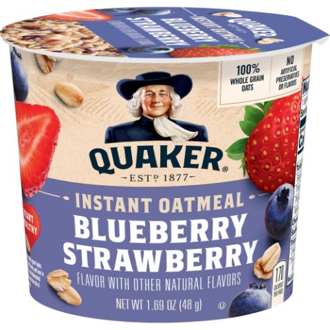 Order Quaker Express Oats Cup Bluberry & Strawberry 1.69oz food online from 7-Eleven store, Center Moriches on bringmethat.com