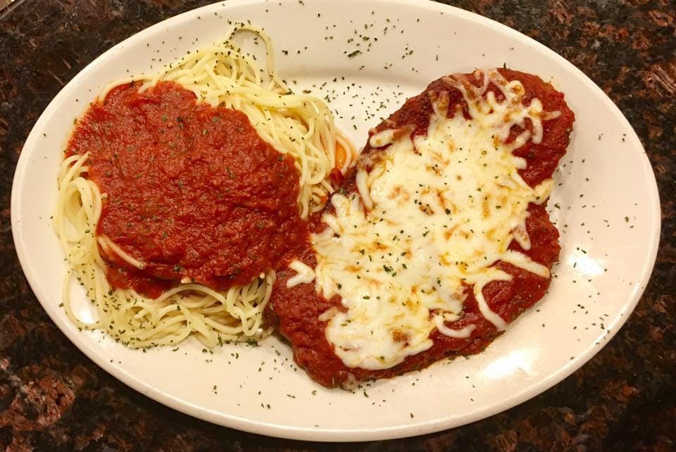 Order Spaghetti with Chicken Parmigiana - Dinner food online from Original Italian Pizza store, Milton on bringmethat.com